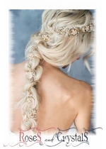 Дизайнерски украси за дълга коса с цветни кристали и перли Hair Vine